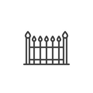 Cemetery fence line icon. linear style sign for mobile concept and web design. Fence outline vector icon. Symbol, logo illustration. Vector graphics