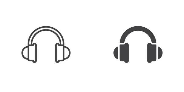 Wireless Headphones Icon Headphones Line Glyph Version Outline Filled Vector — Image vectorielle