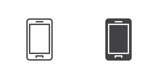 Cellphone Icon Mobile Phone Line Glyph Version Outline Filled Vector — Archivo Imágenes Vectoriales