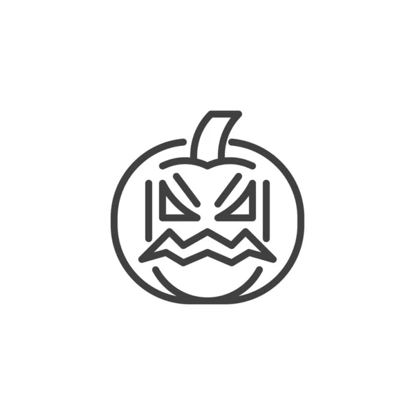 Halloween Pumpkin Line Icon Linear Style Sign Mobile Concept Web — ストックベクタ