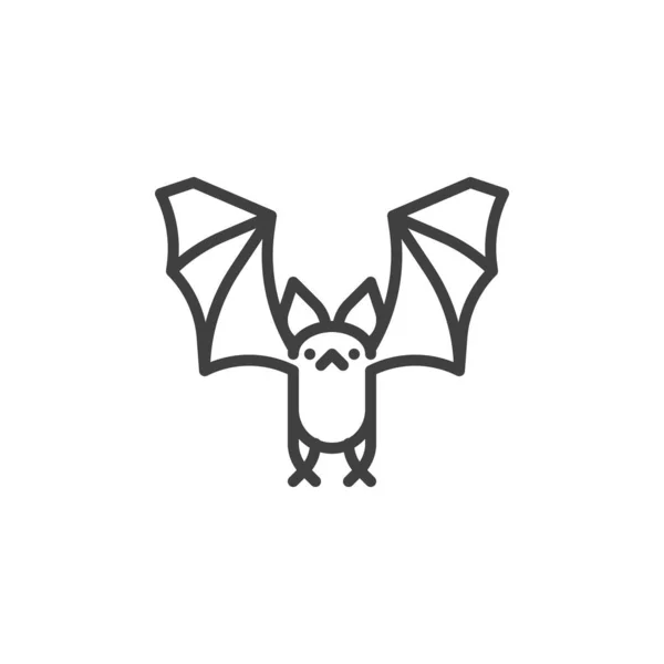 Flying Bat Line Icon Linear Style Sign Mobile Concept Web — Vector de stock
