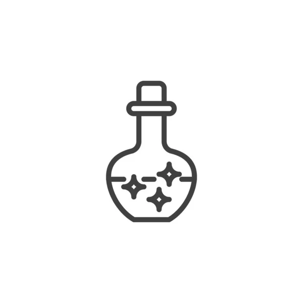 Magic Potion Flask Line Icon Linear Style Sign Mobile Concept — Vettoriale Stock