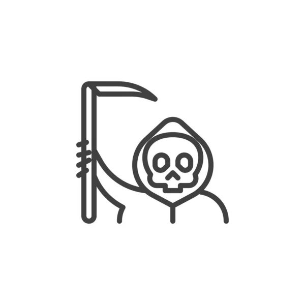 Grim Reaper Line Icon Linear Style Sign Mobile Concept Web — 스톡 벡터