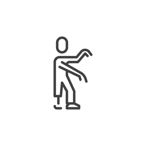 Walking Zombie Line Icon Linear Style Sign Mobile Concept Web — Stockový vektor