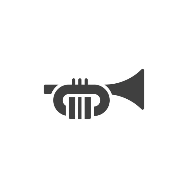 Trumpet Music Instrument Vector Icon Filled Flat Sign Mobile Concept — Stock Vector