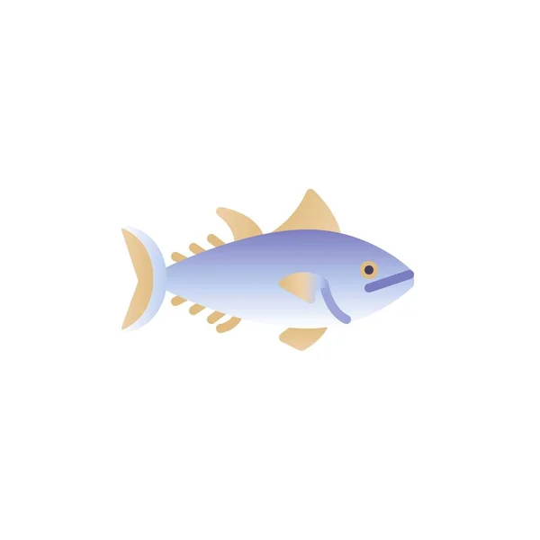 Tuna Fish Flat Icon Vector Sign Colorful Pictogram Isolated White — Stockový vektor