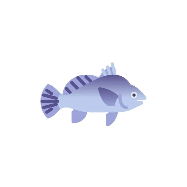 Drum Fish Flat Icon Vector Sign Colorful Pictogram Isolated White — Stockový vektor