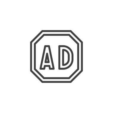 Advertising sign line icon. linear style sign for mobile concept and web design. outline vector icon. Symbol, logo illustration. Vector graphics
