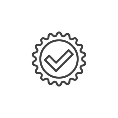 Certification approval line icon. linear style sign for mobile concept and web design. Quality guarantee outline vector icon. Symbol, logo illustration. Vector graphics