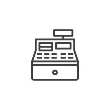 Cash register line icon. linear style sign for mobile concept and web design. Cash machine outline vector icon. Symbol, logo illustration. Vector graphics