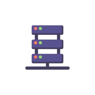 Data storage flat icon, vector sign, data memory colorful pictogram isolated on white. Symbol, logo illustration. Flat style design