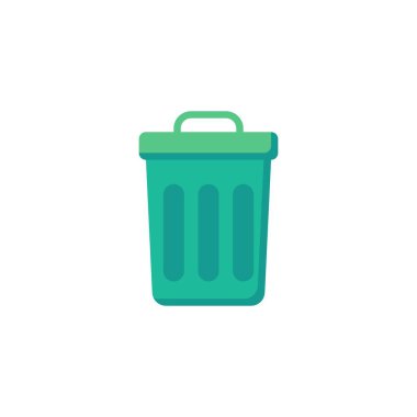 Trash can flat icon, vector sign, trash bin colorful pictogram isolated on white. Delete symbol, logo illustration. Flat style design