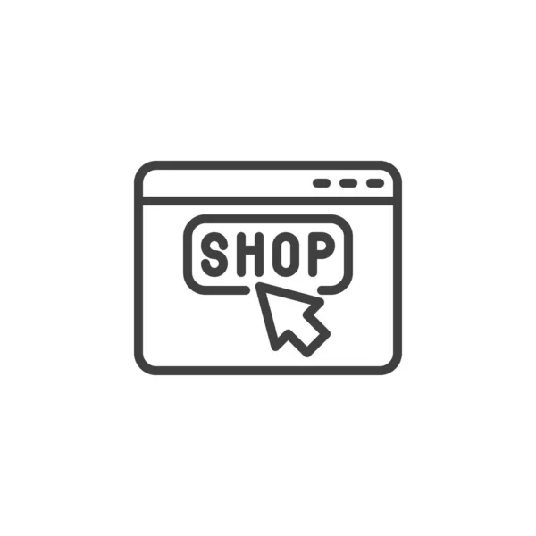 Online Shop Site Line Icon Linear Style Sign Mobile Concept — ストックベクタ