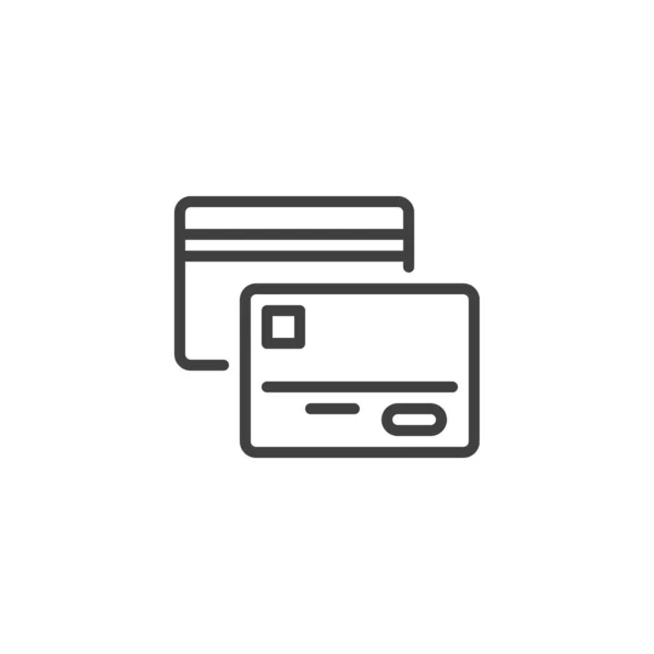 Kreditkartensymbol Lineares Stilschild Für Mobiles Konzept Und Webdesign Bankkarte Umreißt — Stockvektor