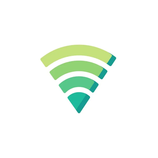 Wifi Signal Flat Icon Vector Sign Antenna Colorful Pictogram Isolated — Stok Vektör