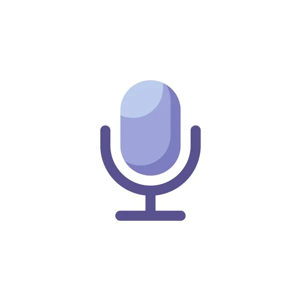 Microphone Record Flat Icon Vector Sign Mic Sound Colorful Pictogram — Stok Vektör