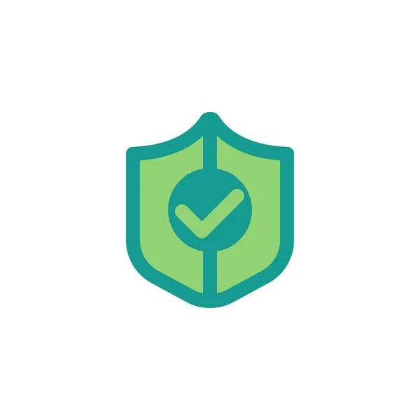 Protection Shield Flat Icon Vector Sign Security Shield Check Mark — Stockvektor
