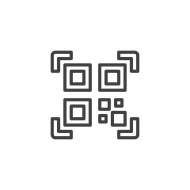 QR code access line icon. linear style sign for mobile concept and web design. QR code outline vector icon. Symbol, logo illustration. Vector graphics