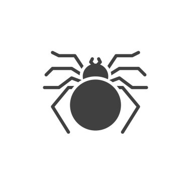 Spider vector icon. filled flat sign for mobile concept and web design. Halloween spider glyph icon. Symbol, logo illustration. Vector graphics