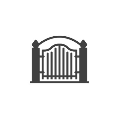 Cemetery gate vector icon. filled flat sign for mobile concept and web design. Gate glyph icon. Symbol, logo illustration. Vector graphics