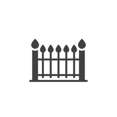 Cemetery fence vector icon. filled flat sign for mobile concept and web design. Fence glyph icon. Symbol, logo illustration. Vector graphics