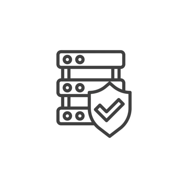 Data Security Line Icon Linear Style Sign Mobile Concept Web — Stok Vektör