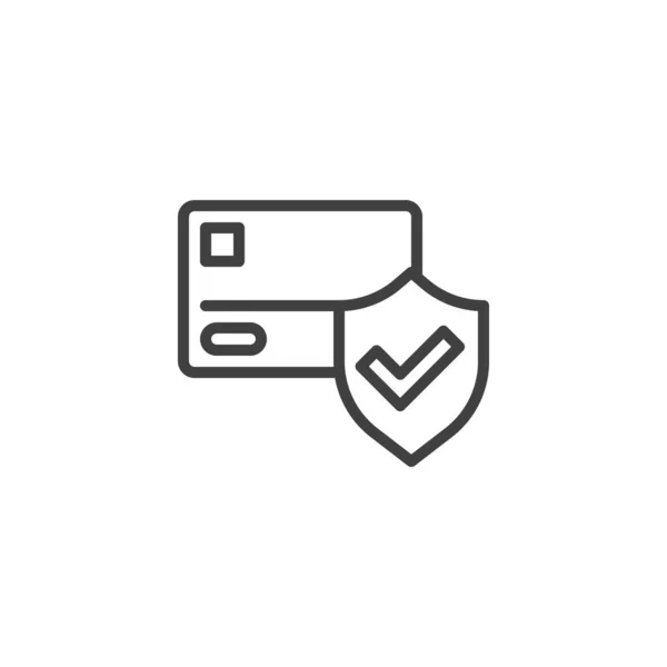 Credit Card Protection Line Icon Linear Style Sign Mobile Concept — Stockový vektor