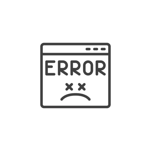 Error Page Line Icon Linear Style Sign Mobile Concept Web — ストックベクタ