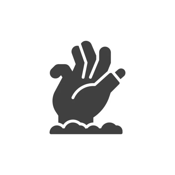 Creepy Zombie Hand Vector Icon Filled Flat Sign Mobile Concept — Stockový vektor