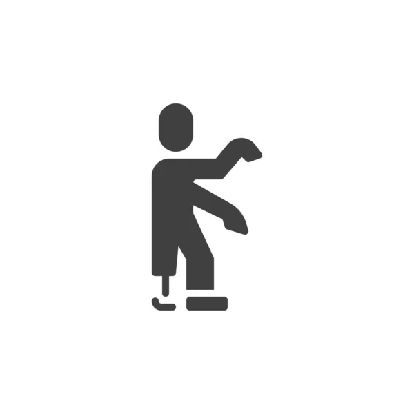 Walking Zombie Vector Icon Filled Flat Sign Mobile Concept Web — Vector de stock