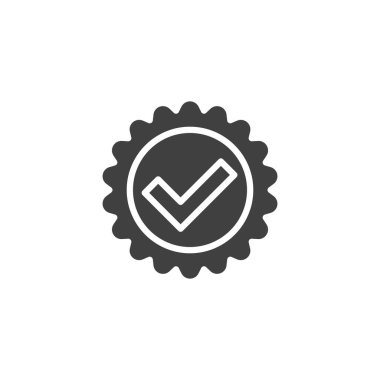 Certification approval vector icon. filled flat sign for mobile concept and web design. Quality guarantee glyph icon. Symbol, logo illustration. Vector graphics