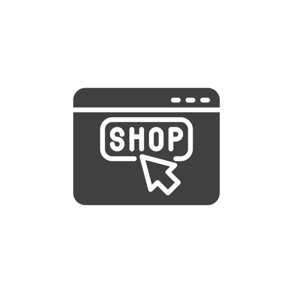 Online Shop Site Vector Icon Filled Flat Sign Mobile Concept — Archivo Imágenes Vectoriales