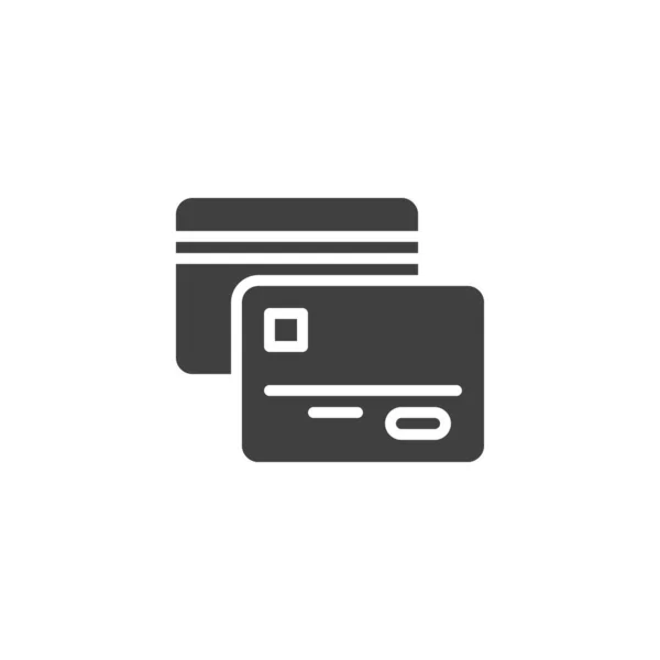 クレジットカードのアイコン モバイルコンセプトとウェブデザインのための完全なフラット記号 銀行カードのグリフアイコン シンボル ロゴイラスト ベクトルグラフィックス — ストックベクタ