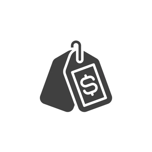 Dollar Price Tag Vector Icon Filled Flat Sign Mobile Concept — Stok Vektör