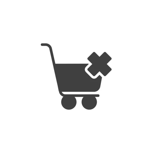 Remove Shopping Cart Vector Icon Filled Flat Sign Mobile Concept —  Vetores de Stock