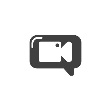 Video call vector icon. filled flat sign for mobile concept and web design. Video message glyph icon. Symbol, logo illustration. Vector graphics