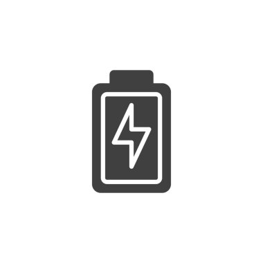 Battery charge vector icon. filled flat sign for mobile concept and web design. Battery energy glyph icon. Symbol, logo illustration. Vector graphics