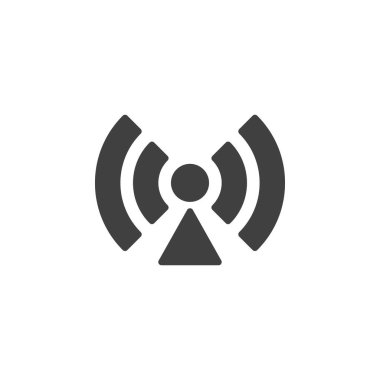 Cell Phone antenna vector icon. filled flat sign for mobile concept and web design. Wi-fi signal glyph icon. Symbol, logo illustration. Vector graphics