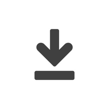 Ok vektör simgesini indirin. mobil konsept ve web tasarımı için düz tabela dolu. Glyph simgesini aşağı ok. Sembol, logo illüstrasyonu. Vektör grafikleri