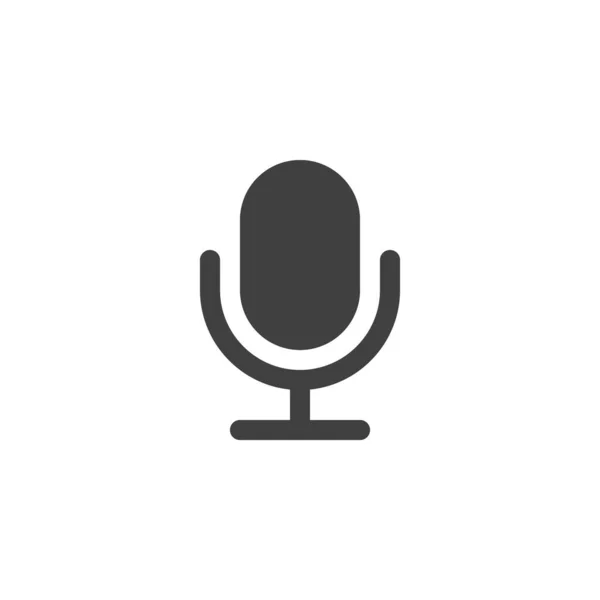 Microphone Record Vector Icon Filled Flat Sign Mobile Concept Web - Stok Vektor