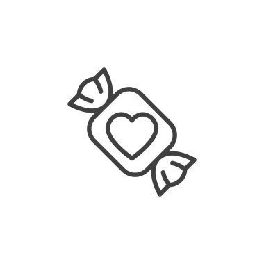 Sweet love line icon. linear style sign for mobile concept and web design. Heart candy outline vector icon. Symbol, logo illustration. Vector graphics