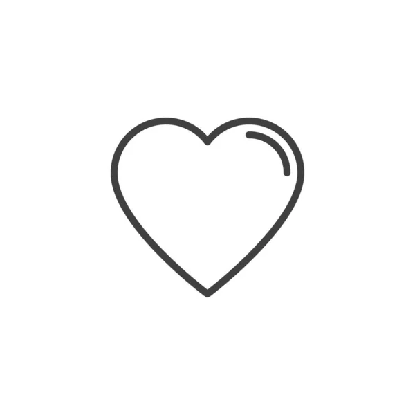 Heart Line Icon Linear Style Sign Mobile Concept Web Design — Vetor de Stock