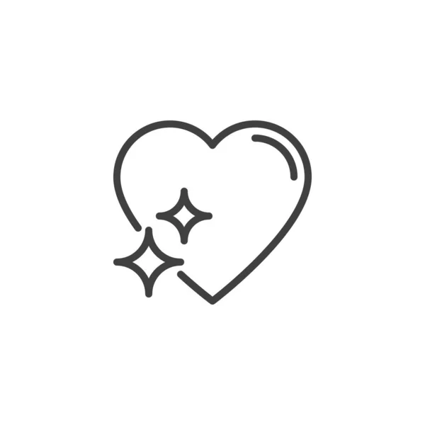 Heart Stars Line Icon Linear Style Sign Mobile Concept Web — ストックベクタ