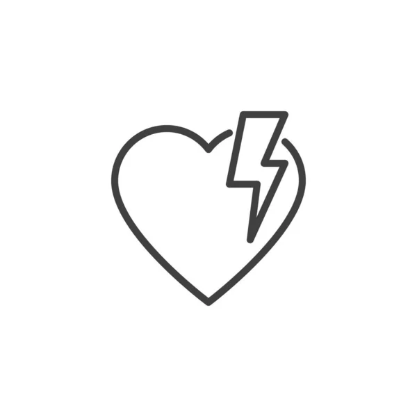 Heart Attack Line Icon Linear Style Sign Mobile Concept Web — Stok Vektör
