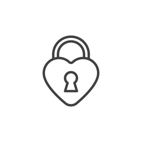 Heart Lock Line Icon Linear Style Sign Mobile Concept Web — Stockový vektor