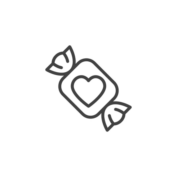 Sweet Love Line Icon Linear Style Sign Mobile Concept Web — Stockvektor