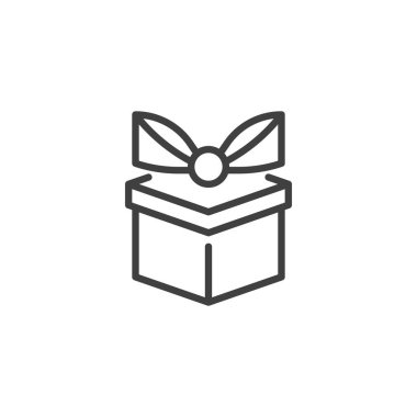 Gift box line icon. linear style sign for mobile concept and web design. Surprise box outline vector icon. Symbol, logo illustration. Vector graphics