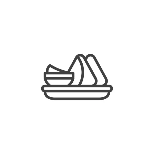 Indian Samosa Line Icon Linear Style Sign Mobile Concept Web —  Vetores de Stock