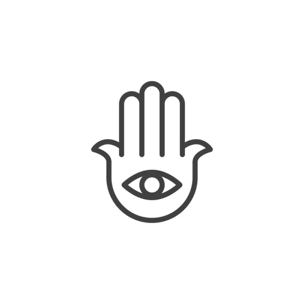 Hamsa Hand Line Icon Linear Style Sign Mobile Concept Web — Wektor stockowy