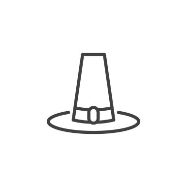 Pilgrim hat line icon. linear style sign for mobile concept and web design. Hat outline vector icon. Symbol, logo illustration. Vector graphics